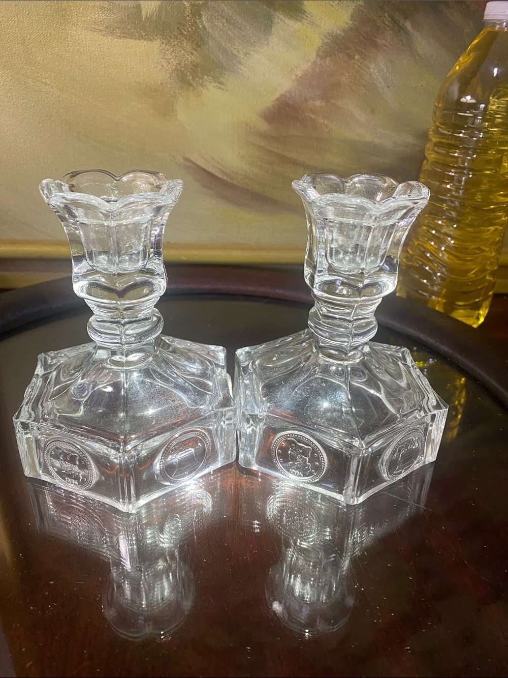 2 Vintage Fostoria Candlesticks